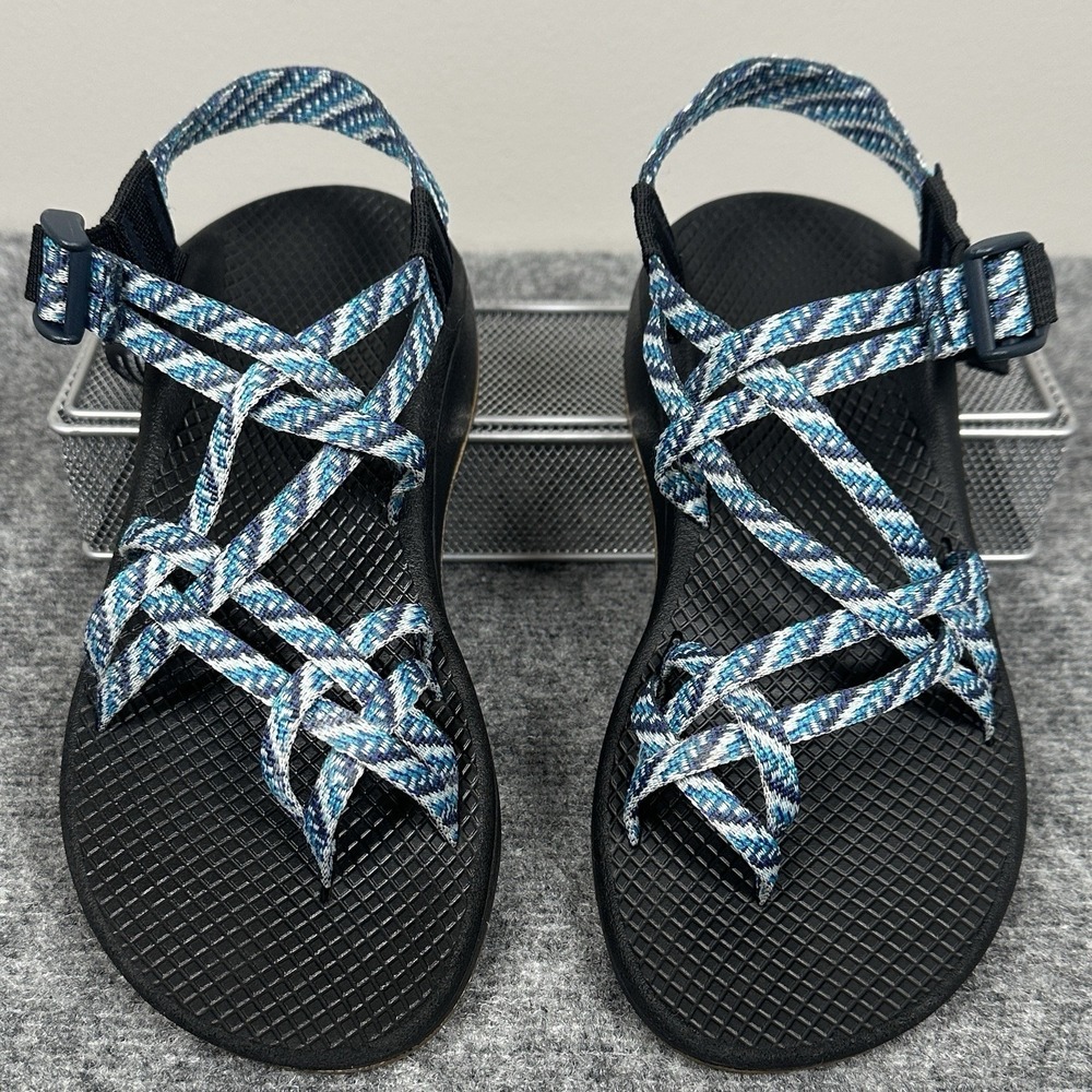 Chaco Z/Cloud 2 Sport Sandals Women's 8 Blue Gray Adjustable Straps Hiking